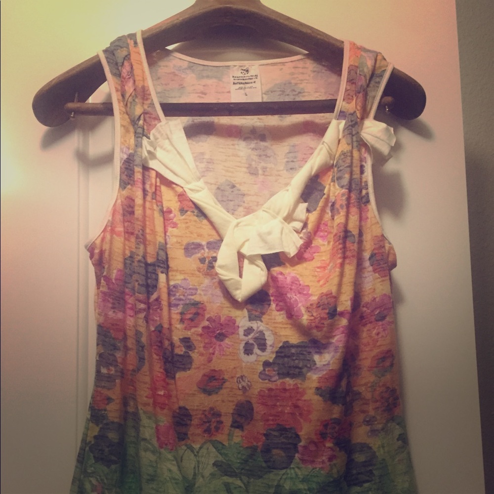 Floral Anthropologie Top Lg